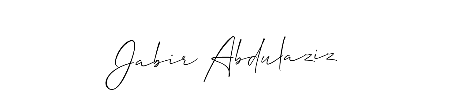 Make a beautiful signature design for name Jabir Abdulaziz. With this signature (Allison_Script) style, you can create a handwritten signature for free. Jabir Abdulaziz signature style 2 images and pictures png