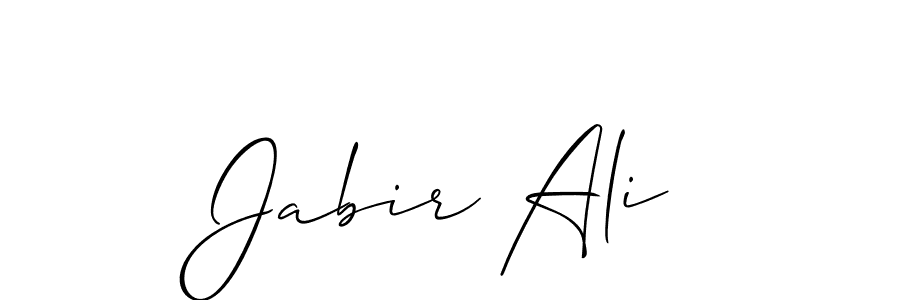 Make a beautiful signature design for name Jabir Ali. With this signature (Allison_Script) style, you can create a handwritten signature for free. Jabir Ali signature style 2 images and pictures png