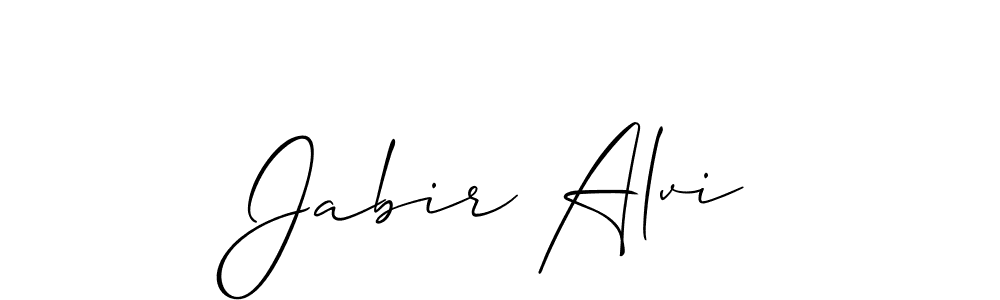 Make a beautiful signature design for name Jabir Alvi. With this signature (Allison_Script) style, you can create a handwritten signature for free. Jabir Alvi signature style 2 images and pictures png