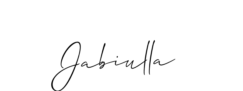 Design your own signature with our free online signature maker. With this signature software, you can create a handwritten (Allison_Script) signature for name Jabiulla. Jabiulla signature style 2 images and pictures png