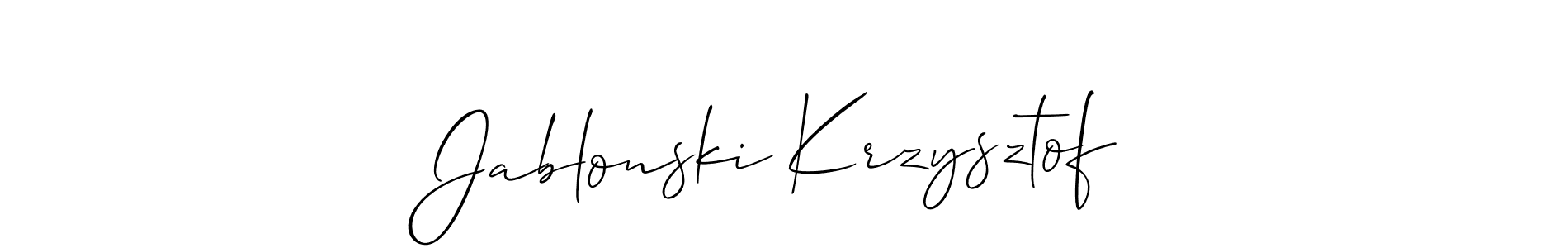 Design your own signature with our free online signature maker. With this signature software, you can create a handwritten (Allison_Script) signature for name Jablonski Krzysztof. Jablonski Krzysztof signature style 2 images and pictures png