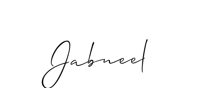 How to make Jabneel name signature. Use Allison_Script style for creating short signs online. This is the latest handwritten sign. Jabneel signature style 2 images and pictures png