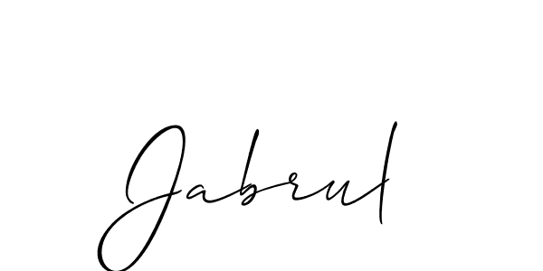 Make a beautiful signature design for name Jabrul. With this signature (Allison_Script) style, you can create a handwritten signature for free. Jabrul signature style 2 images and pictures png