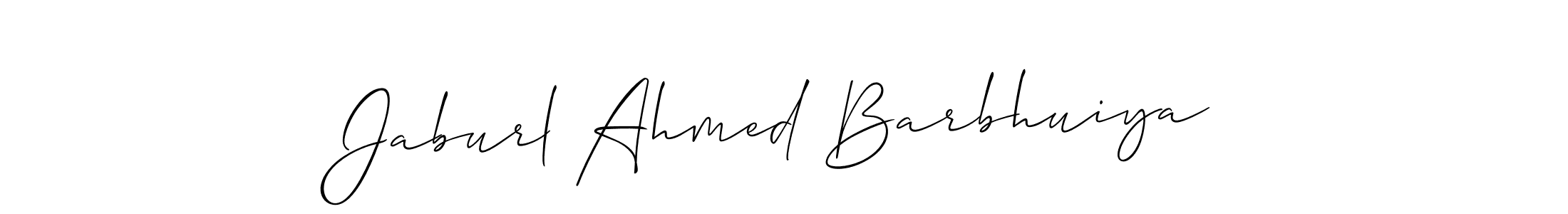 Use a signature maker to create a handwritten signature online. With this signature software, you can design (Allison_Script) your own signature for name Jaburl Ahmed Barbhuiya. Jaburl Ahmed Barbhuiya signature style 2 images and pictures png