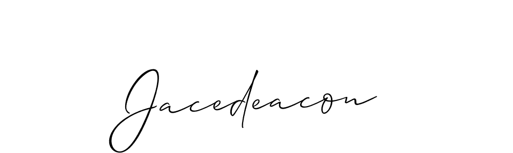 Use a signature maker to create a handwritten signature online. With this signature software, you can design (Allison_Script) your own signature for name Jacedeacon. Jacedeacon signature style 2 images and pictures png