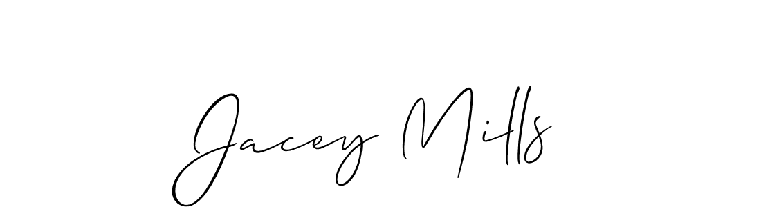 Make a beautiful signature design for name Jacey Mills. With this signature (Allison_Script) style, you can create a handwritten signature for free. Jacey Mills signature style 2 images and pictures png