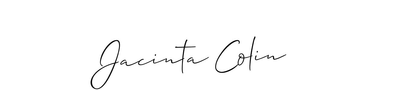 How to make Jacinta Colin signature? Allison_Script is a professional autograph style. Create handwritten signature for Jacinta Colin name. Jacinta Colin signature style 2 images and pictures png