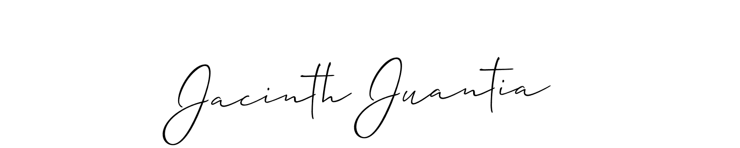 Make a beautiful signature design for name Jacinth Juantia. With this signature (Allison_Script) style, you can create a handwritten signature for free. Jacinth Juantia signature style 2 images and pictures png