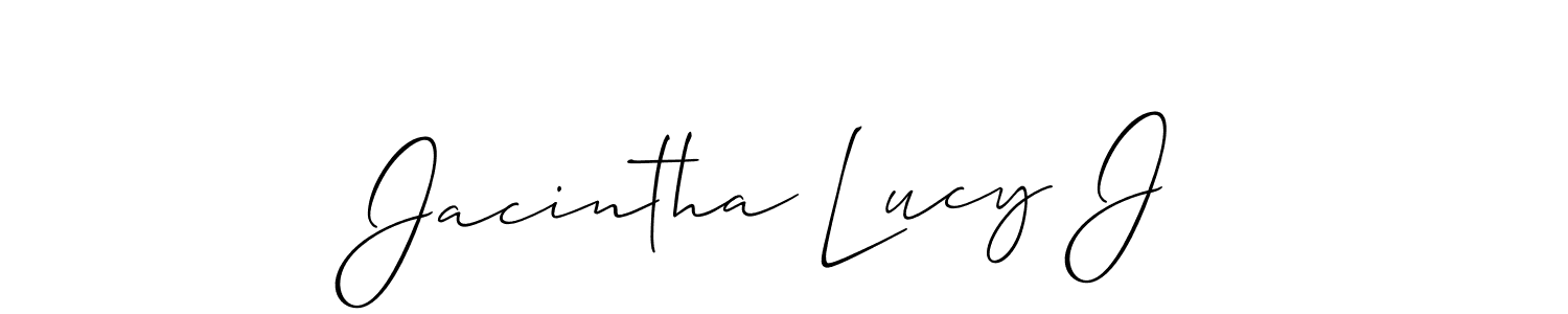 It looks lik you need a new signature style for name Jacintha Lucy J. Design unique handwritten (Allison_Script) signature with our free signature maker in just a few clicks. Jacintha Lucy J signature style 2 images and pictures png