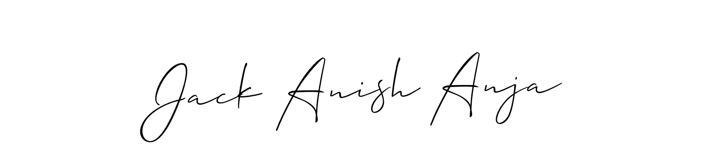 How to make Jack Anish Anja name signature. Use Allison_Script style for creating short signs online. This is the latest handwritten sign. Jack Anish Anja signature style 2 images and pictures png