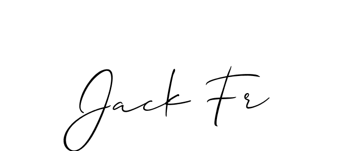 Design your own signature with our free online signature maker. With this signature software, you can create a handwritten (Allison_Script) signature for name Jack Fr. Jack Fr signature style 2 images and pictures png