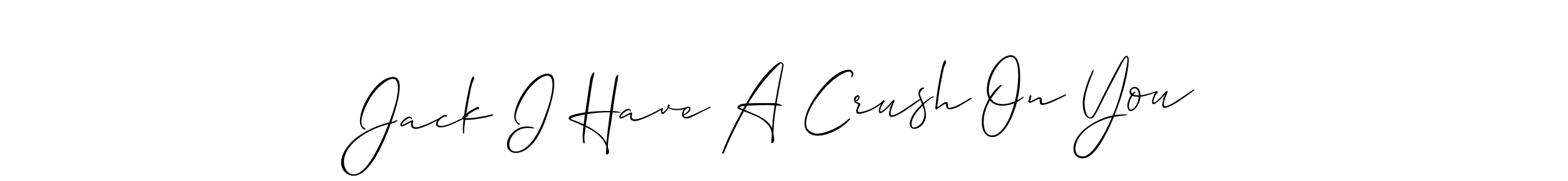 How to make Jack I Have A Crush On You name signature. Use Allison_Script style for creating short signs online. This is the latest handwritten sign. Jack I Have A Crush On You signature style 2 images and pictures png