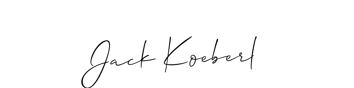 Allison_Script is a professional signature style that is perfect for those who want to add a touch of class to their signature. It is also a great choice for those who want to make their signature more unique. Get Jack Koeberl name to fancy signature for free. Jack Koeberl signature style 2 images and pictures png