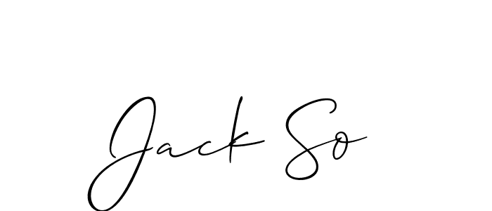Allison_Script is a professional signature style that is perfect for those who want to add a touch of class to their signature. It is also a great choice for those who want to make their signature more unique. Get Jack So name to fancy signature for free. Jack So signature style 2 images and pictures png