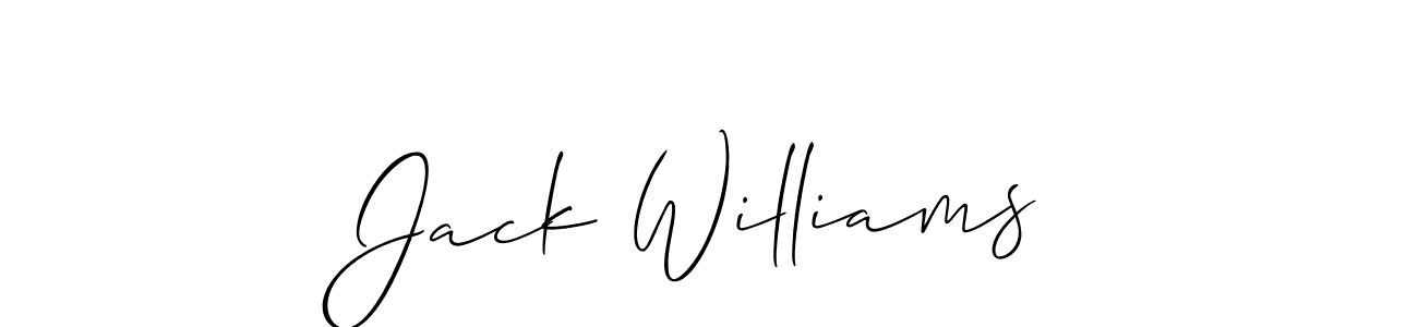 How to make Jack Williams name signature. Use Allison_Script style for creating short signs online. This is the latest handwritten sign. Jack Williams signature style 2 images and pictures png