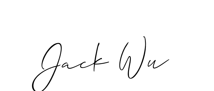 The best way (Allison_Script) to make a short signature is to pick only two or three words in your name. The name Jack Wu include a total of six letters. For converting this name. Jack Wu signature style 2 images and pictures png