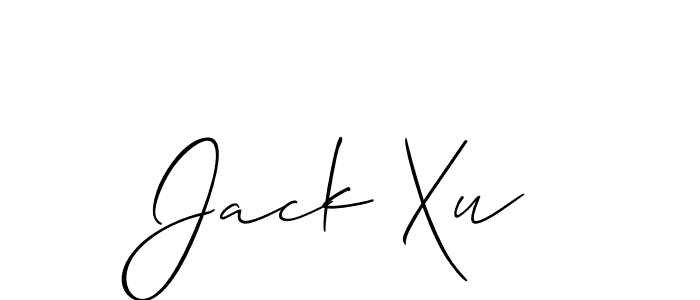 You should practise on your own different ways (Allison_Script) to write your name (Jack Xu) in signature. don't let someone else do it for you. Jack Xu signature style 2 images and pictures png