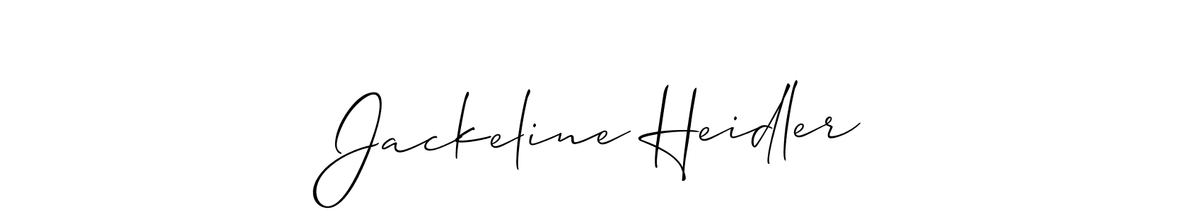 Make a short Jackeline Heidler signature style. Manage your documents anywhere anytime using Allison_Script. Create and add eSignatures, submit forms, share and send files easily. Jackeline Heidler signature style 2 images and pictures png
