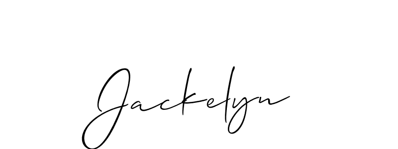 It looks lik you need a new signature style for name Jackelyn. Design unique handwritten (Allison_Script) signature with our free signature maker in just a few clicks. Jackelyn signature style 2 images and pictures png