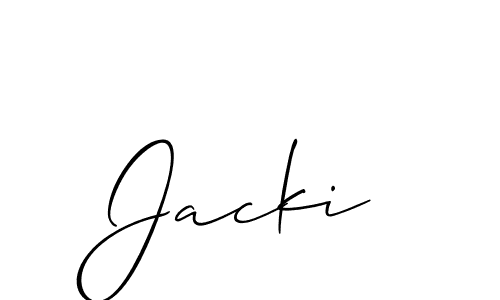 Use a signature maker to create a handwritten signature online. With this signature software, you can design (Allison_Script) your own signature for name Jacki. Jacki signature style 2 images and pictures png