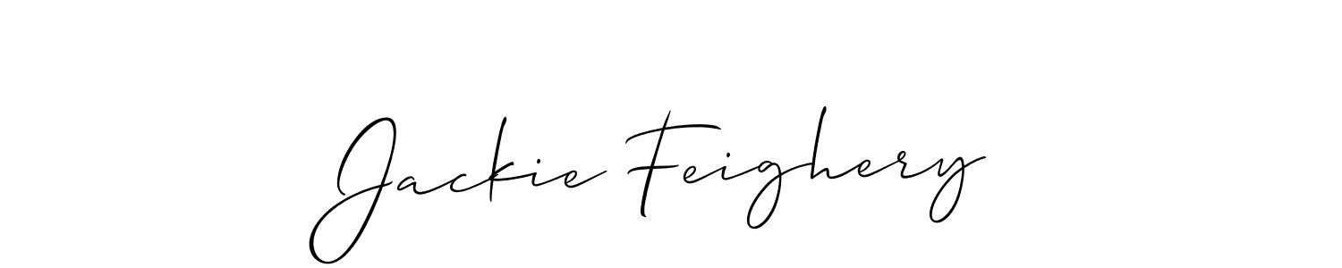 You should practise on your own different ways (Allison_Script) to write your name (Jackie Feighery) in signature. don't let someone else do it for you. Jackie Feighery signature style 2 images and pictures png