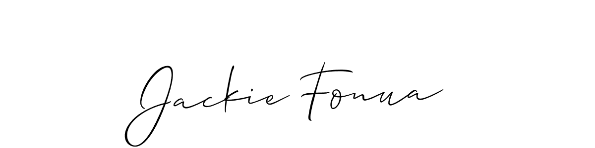 Also we have Jackie Fonua name is the best signature style. Create professional handwritten signature collection using Allison_Script autograph style. Jackie Fonua signature style 2 images and pictures png