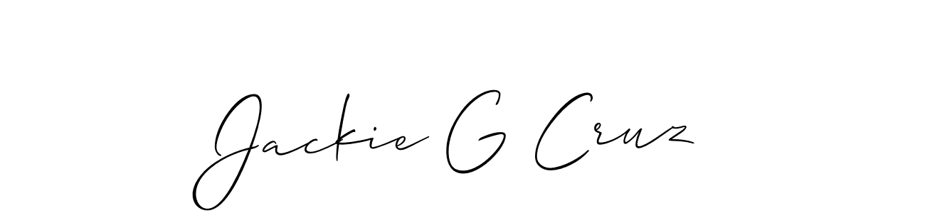 Once you've used our free online signature maker to create your best signature Allison_Script style, it's time to enjoy all of the benefits that Jackie G Cruz name signing documents. Jackie G Cruz signature style 2 images and pictures png