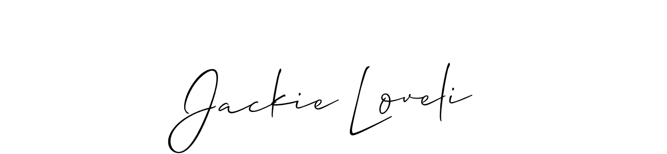 It looks lik you need a new signature style for name Jackie Loveli. Design unique handwritten (Allison_Script) signature with our free signature maker in just a few clicks. Jackie Loveli signature style 2 images and pictures png