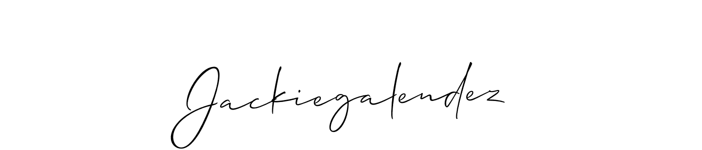 How to make Jackiegalendez name signature. Use Allison_Script style for creating short signs online. This is the latest handwritten sign. Jackiegalendez signature style 2 images and pictures png