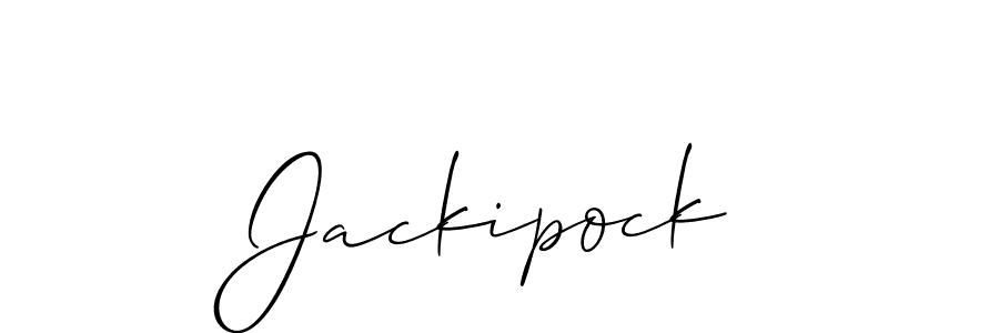 Jackipock stylish signature style. Best Handwritten Sign (Allison_Script) for my name. Handwritten Signature Collection Ideas for my name Jackipock. Jackipock signature style 2 images and pictures png