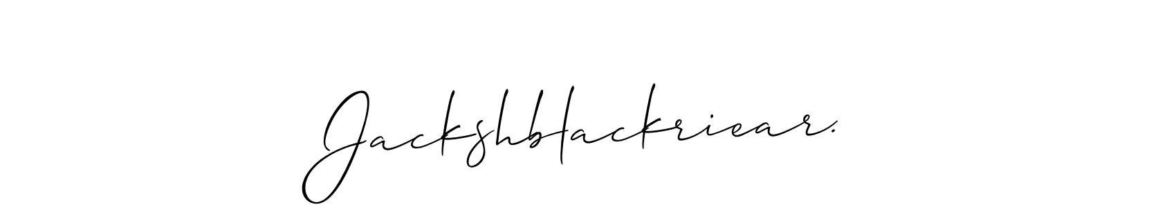 Allison_Script is a professional signature style that is perfect for those who want to add a touch of class to their signature. It is also a great choice for those who want to make their signature more unique. Get Jackshblackriear. name to fancy signature for free. Jackshblackriear. signature style 2 images and pictures png