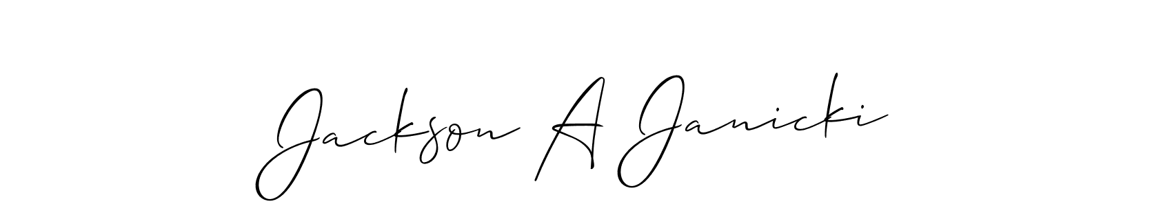 if you are searching for the best signature style for your name Jackson A Janicki. so please give up your signature search. here we have designed multiple signature styles  using Allison_Script. Jackson A Janicki signature style 2 images and pictures png