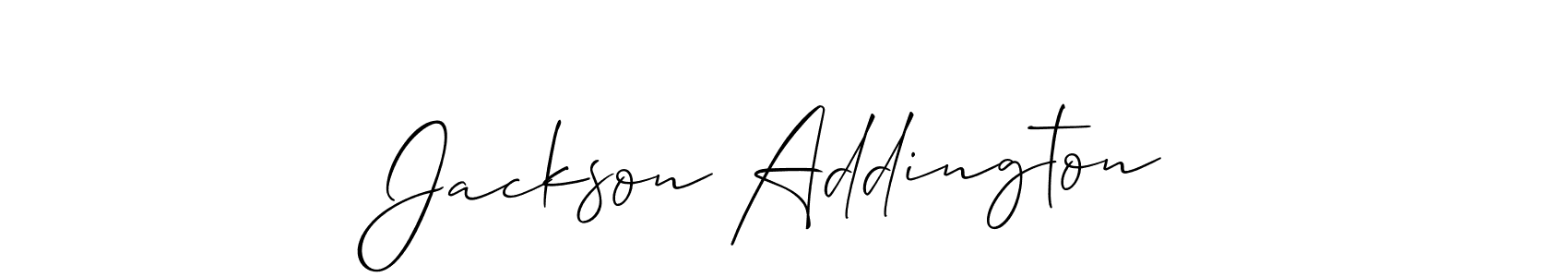 How to make Jackson Addington name signature. Use Allison_Script style for creating short signs online. This is the latest handwritten sign. Jackson Addington signature style 2 images and pictures png