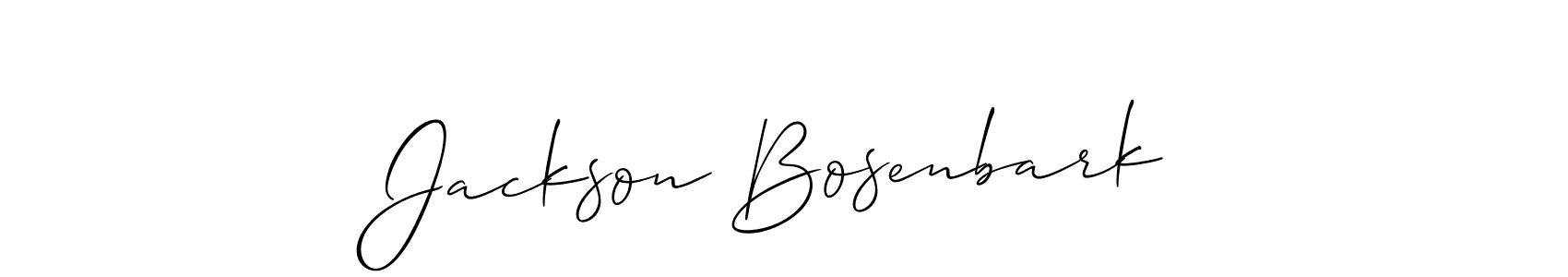 Jackson Bosenbark stylish signature style. Best Handwritten Sign (Allison_Script) for my name. Handwritten Signature Collection Ideas for my name Jackson Bosenbark. Jackson Bosenbark signature style 2 images and pictures png