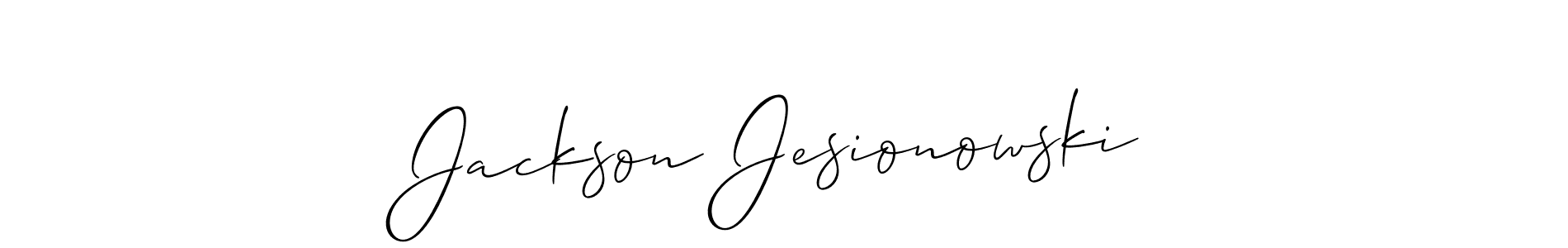 The best way (Allison_Script) to make a short signature is to pick only two or three words in your name. The name Jackson Jesionowski include a total of six letters. For converting this name. Jackson Jesionowski signature style 2 images and pictures png