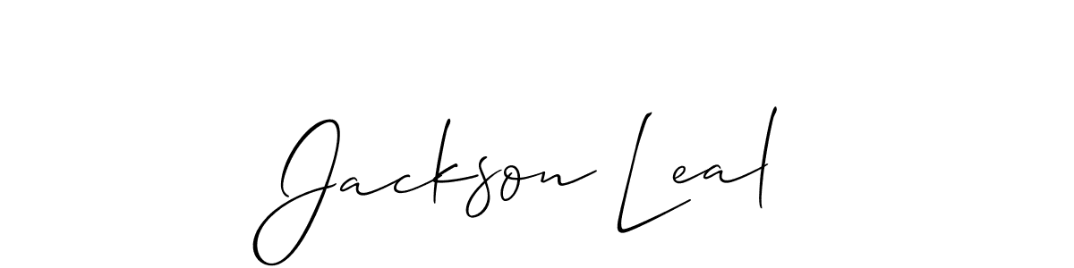 How to make Jackson Leal name signature. Use Allison_Script style for creating short signs online. This is the latest handwritten sign. Jackson Leal signature style 2 images and pictures png
