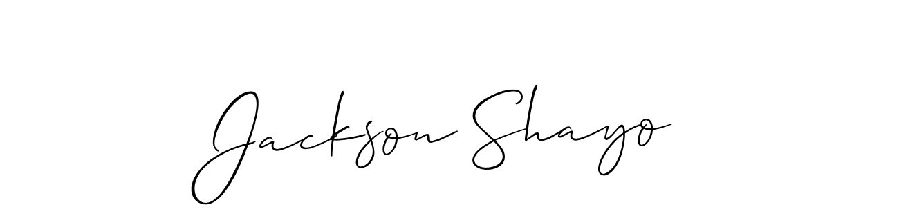 How to make Jackson Shayo signature? Allison_Script is a professional autograph style. Create handwritten signature for Jackson Shayo name. Jackson Shayo signature style 2 images and pictures png