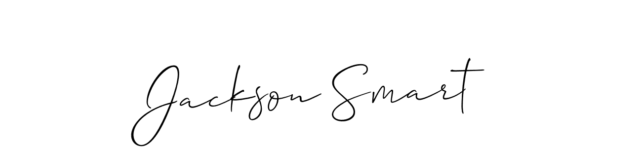 How to make Jackson Smart name signature. Use Allison_Script style for creating short signs online. This is the latest handwritten sign. Jackson Smart signature style 2 images and pictures png