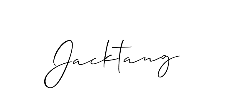 Use a signature maker to create a handwritten signature online. With this signature software, you can design (Allison_Script) your own signature for name Jacktang. Jacktang signature style 2 images and pictures png
