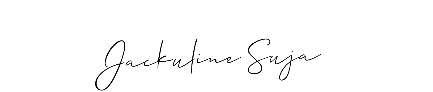 Make a short Jackuline Suja signature style. Manage your documents anywhere anytime using Allison_Script. Create and add eSignatures, submit forms, share and send files easily. Jackuline Suja signature style 2 images and pictures png