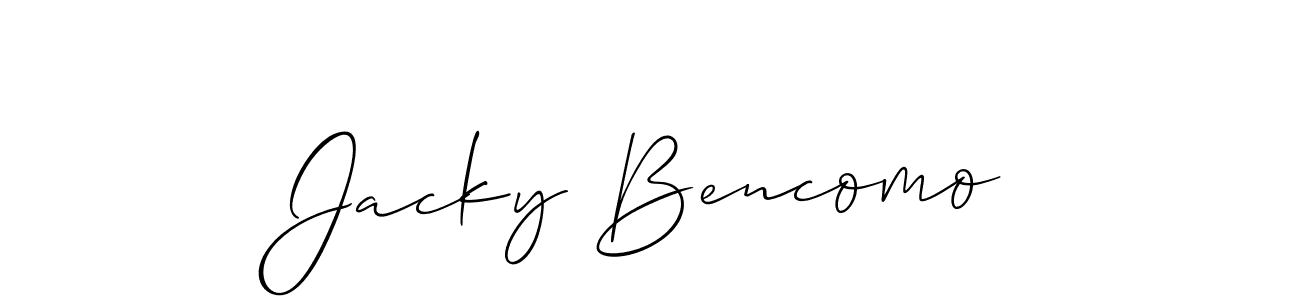 Check out images of Autograph of Jacky Bencomo name. Actor Jacky Bencomo Signature Style. Allison_Script is a professional sign style online. Jacky Bencomo signature style 2 images and pictures png