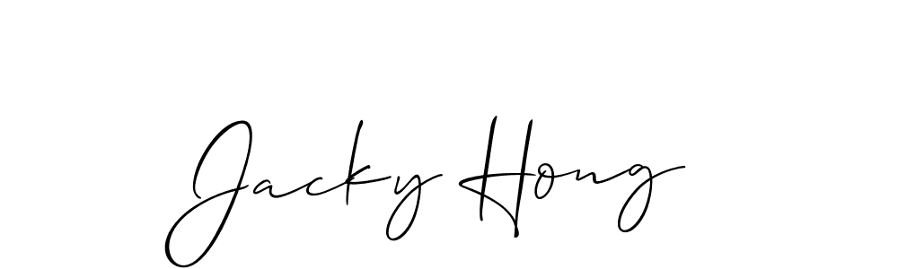 It looks lik you need a new signature style for name Jacky Hong. Design unique handwritten (Allison_Script) signature with our free signature maker in just a few clicks. Jacky Hong signature style 2 images and pictures png