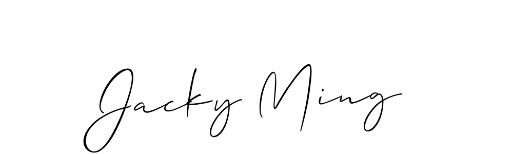 if you are searching for the best signature style for your name Jacky Ming. so please give up your signature search. here we have designed multiple signature styles  using Allison_Script. Jacky Ming signature style 2 images and pictures png