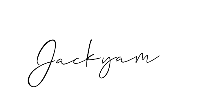 Create a beautiful signature design for name Jackyam. With this signature (Allison_Script) fonts, you can make a handwritten signature for free. Jackyam signature style 2 images and pictures png