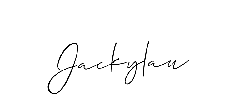 if you are searching for the best signature style for your name Jackylau. so please give up your signature search. here we have designed multiple signature styles  using Allison_Script. Jackylau signature style 2 images and pictures png