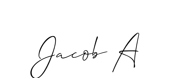 How to make Jacob A signature? Allison_Script is a professional autograph style. Create handwritten signature for Jacob A name. Jacob A signature style 2 images and pictures png