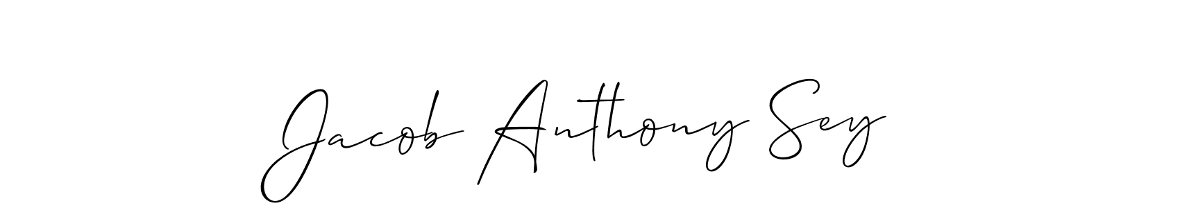 Make a beautiful signature design for name Jacob Anthony Sey. With this signature (Allison_Script) style, you can create a handwritten signature for free. Jacob Anthony Sey signature style 2 images and pictures png