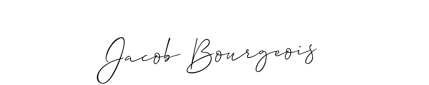 The best way (Allison_Script) to make a short signature is to pick only two or three words in your name. The name Jacob Bourgeois include a total of six letters. For converting this name. Jacob Bourgeois signature style 2 images and pictures png