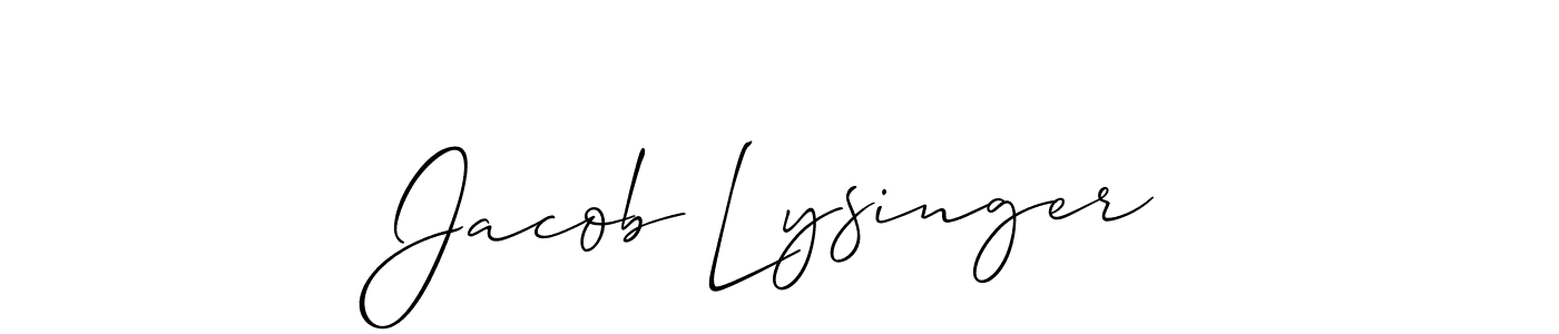 Also we have Jacob Lysinger name is the best signature style. Create professional handwritten signature collection using Allison_Script autograph style. Jacob Lysinger signature style 2 images and pictures png