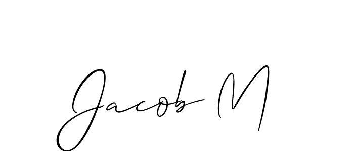 Create a beautiful signature design for name Jacob M. With this signature (Allison_Script) fonts, you can make a handwritten signature for free. Jacob M signature style 2 images and pictures png